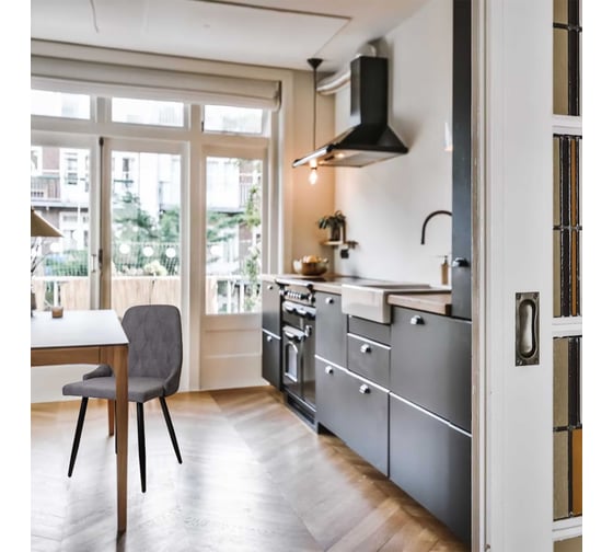 Стул AKS Home LARA, темно-серая ткань 1701-30/черный 62520
