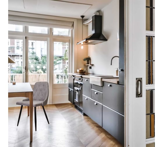 Стул AKS Home LARA, светло-серая ткань1701-26/черный 62519