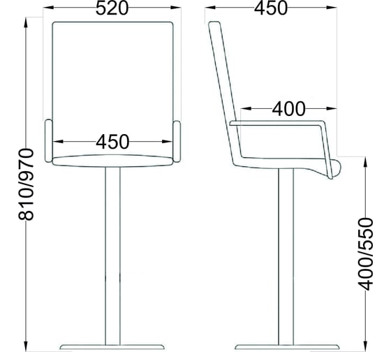 Барный стул AKS Home ROSIO серая ткань 54700