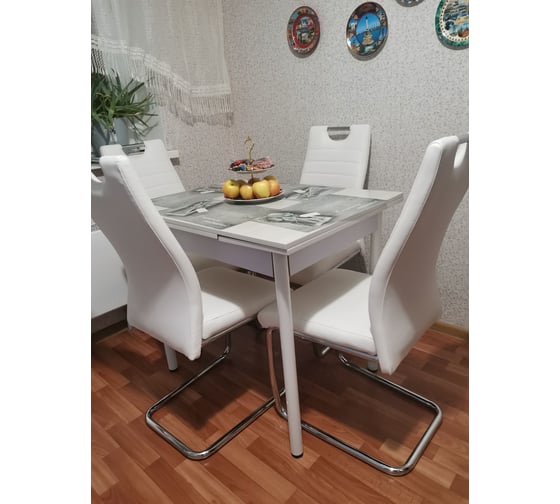 Стул AKS Home AVA, белый APU-002 хром 54512