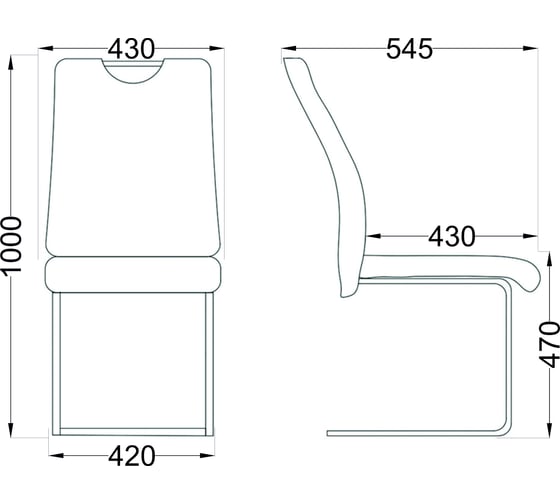 Стул AKS Home AVA, белый APU-002 хром 54512
