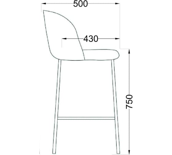 Стул AKS Home ICON, барный, голубой велюр HLR 62/черный 63357