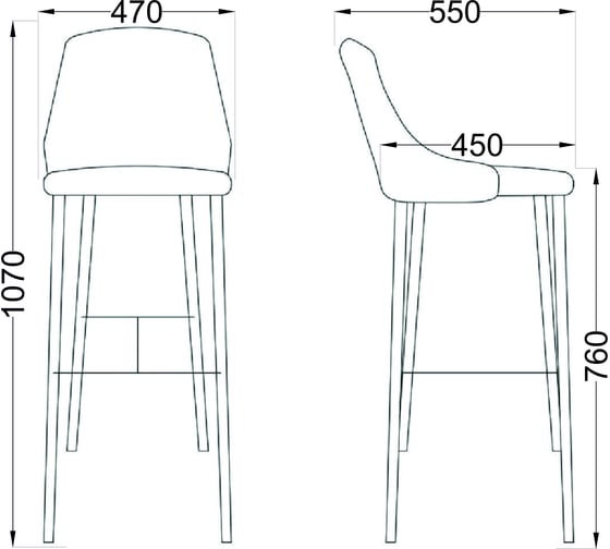 Стул AKS Home MEGAN-2, барный, бежевый велюр HLR8/черный 67638