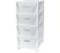 Комод на колесах Econova Luxe, 4 ящика, 300x385x690 мм, белый 43324671622 1