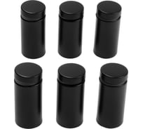 Дистанционный держатель для табличек ТУНДРА 19x40 мм, цвет черный, набор 6 шт. 9558832