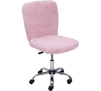 Поворотное кресло AKS Home FLUFFY, искусственный мех, нежно-розовый 86385