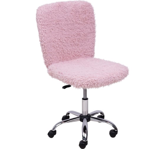 Поворотное кресло AKS Home FLUFFY, искусственный мех, нежно-розовый 86385 1
