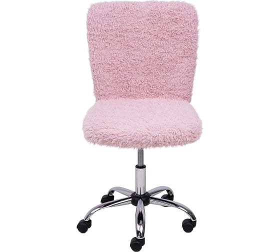 Поворотное кресло AKS Home FLUFFY, искусственный мех, нежно-розовый 86385