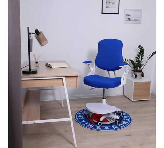 Поворотное кресло AKS Home SWAN, ткань, синий 75254