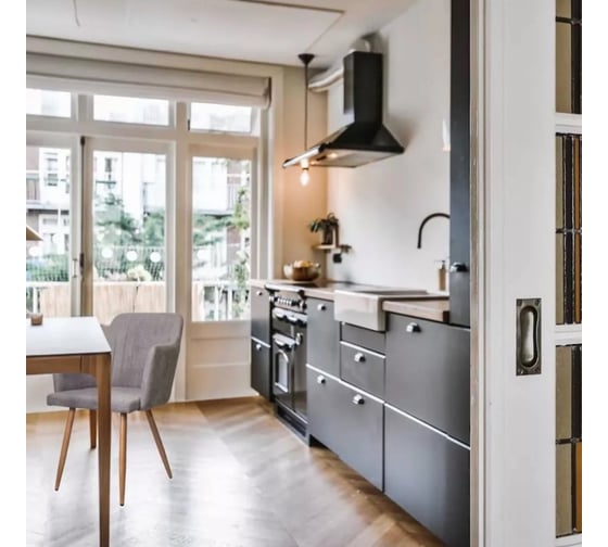 Стул AKS Home BRIT, светло-серая ткань 1701-26 дуб 63397