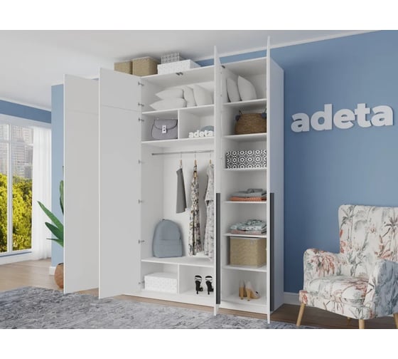 Распашной шкаф ADETA Пакс Фардал 31 white ИКЕА paks-2209471-180-240-30