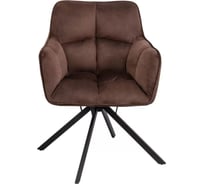 Кресло AKS Home VIRGINIA поворотное, велюр, шоколадный HCJ-10/черный 70479