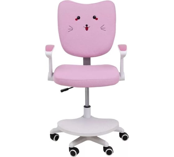 Поворотное кресло AKS Home CATTY WHITE ткань, котенок розовый 84763 1