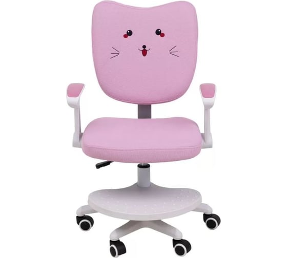 Поворотное кресло AKS Home CATTY WHITE ткань, котенок розовый 84763