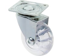 Мебельное колесо ТУНДРА d=50 мм, на площадке, прозрачное 2861589