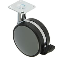 Мебельное колесо ТУНДРА d=82 мм, на площадке, с тормозом, пластик 1874236