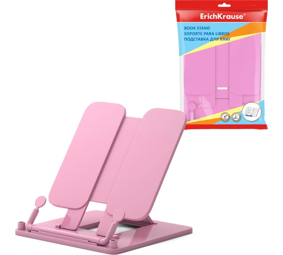 Пластиковая подставка для книг ErichKrause Pastel, розовый 53532 1