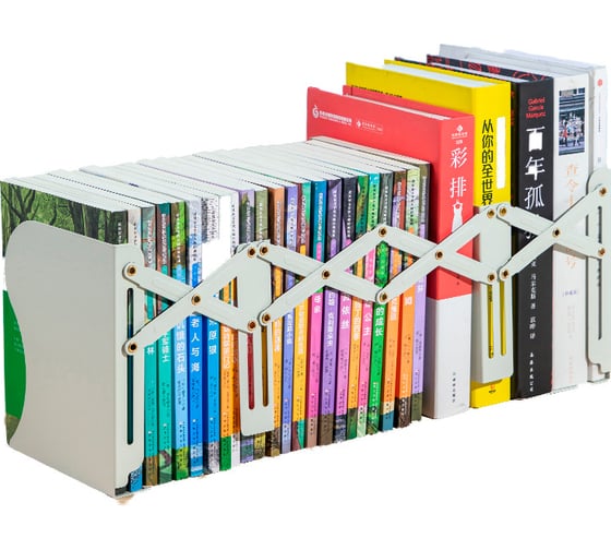 Подставка-ограничитель для книг DELI 78630WHITE 114x114x190 мм, расширитель, металл, цвет белый 1485087 1
