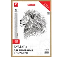 Бумага для черчения А3 297x420мм, 40л. 200г/м2, ватман ГОЗНАК КБФ, в коробке, , BRAUBERG 115624