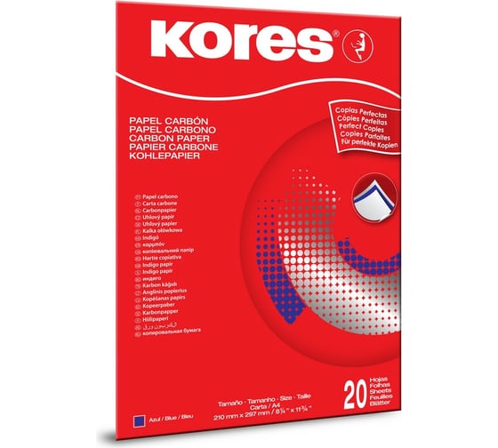 Копировальная бумага Kores синяя 1200 пачка 20 листов 7529079 28053