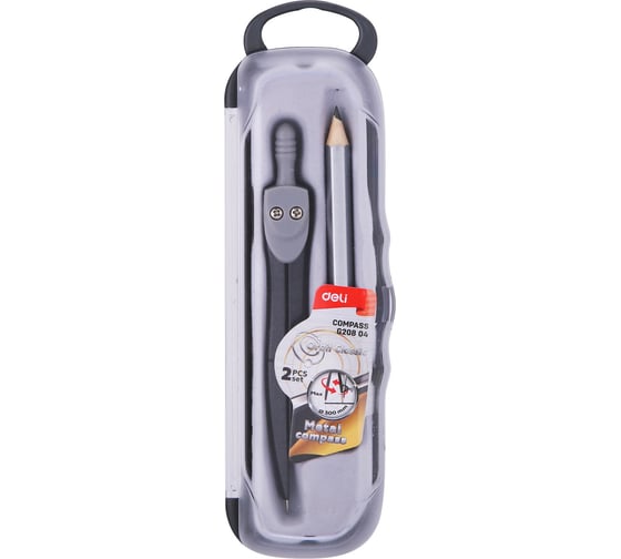 Циркуль DELI EG20804 металл в комплекте карандаш 1204987