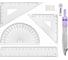 Готовальня SCHOOL KIT 8 предметов циркуль 115мм, чертежные принадлежности, лаванда, BRAUBERG 210703 3