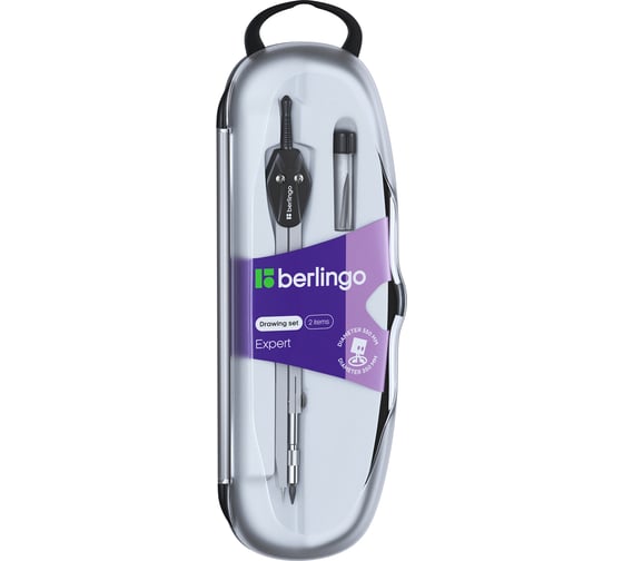 Готовальня BERLINGO Expert 2 предмета, циркуль 135 мм, пластиковый футляр DS_20202 1