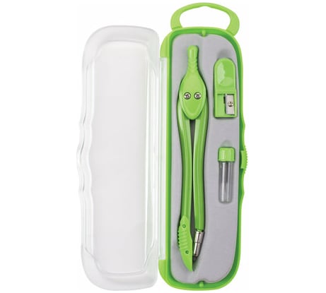 Готовальня BRAUBERG Modern, 3 предмета: циркуль 135 мм, точилка, грифель, пенал с подвесом 210663