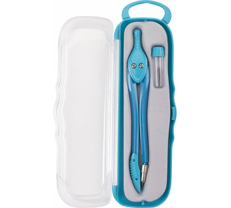 Готовальня BRAUBERG Modern, 2 предмета: циркуль 135 мм, грифель, пенал с подвесом 210662