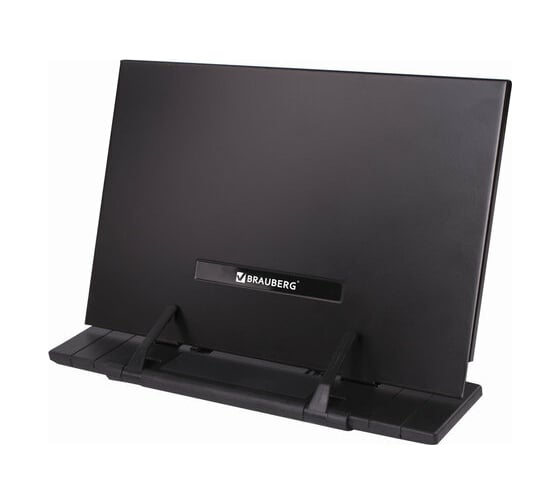 Подставка для книг, учебников BRAUBERG регулируемый наклон металл/пластик черная 237446 1
