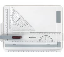 Чертежная доска BRAUBERG А4, 370х295 мм, с рейсшиной и треугольником 210535