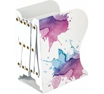 Раздвижная подставка-держатель для книг и учебников BRAUBERG металлическая, белая с печатью 237903