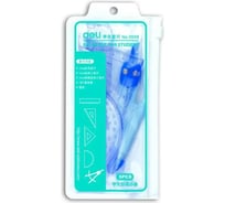 Циркуль DELI E9598 корпус серый в комплекте линейка 15 см, транспортир, 2 угольника 431691