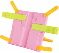 Подставка для книг ЮНЛАНДИЯ с боковыми зажимами, регулируемый наклон, пластик, розовая 237907