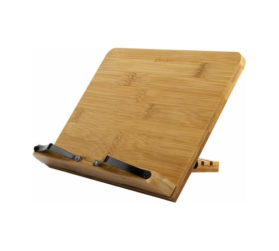 Подставка для книг и планшетов BRAUBERG бамбуковая, 28x20 см, регулируемый угол 237895