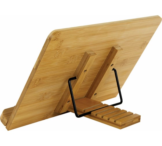 Бамбуковая подставка для книг и планшетов BRAUBERG большая, 34x24 см, регулируемый угол 237896