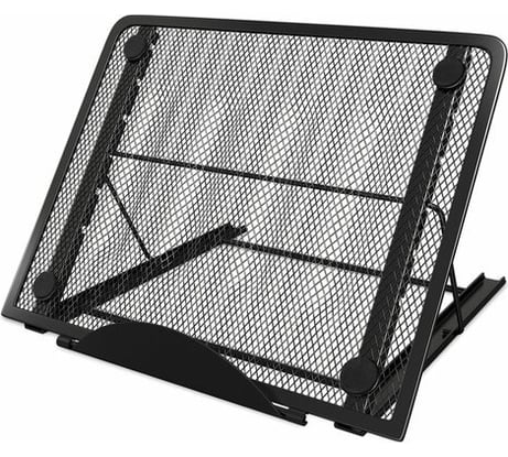 Подставка для книг, ноутбуков, планшетов BRAUBERG Germanium 240x195x20 мм, черная, металл 237987