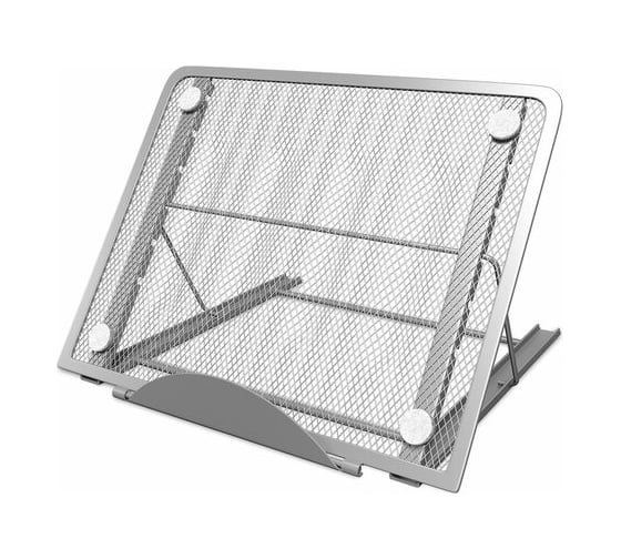 Подставка для книг, ноутбуков, планшетов BRAUBERG Germanium 240x195x20 мм, серебро, металл 237984