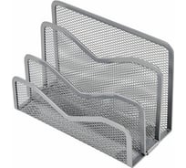 Подставка для сортировки писем и бумаг BRAUBERG Germanium 3-х секционная 122x173x83 мм, серебро 237970