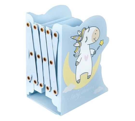 Подставка-держатель для книг и учебников BRAUBERG Kids Unicorn фигурная, раздвижная, металлическая 238069 1