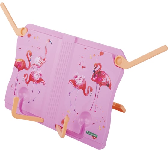 Подставка для книг и учебников BRAUBERG kids flamingo, регулируемый угол наклона, прочный abs-пластик 238061