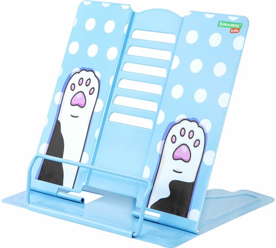 Подставка для книг и учебников BRAUBERG kids lil paws, регулируемый угол наклона, металл 238053 1