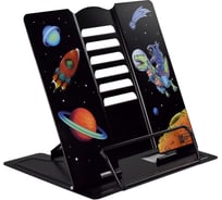 Подставка для книг и учебников Феникс+ КОСМОНАВТ НА ДИНОЗАВРЕ 19x20x15,5 см, окрашенный чёрный металл, количество углов наклона: шесть 59882