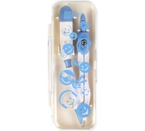 Циркуль Феникс + в комплекте со сменными грифелями СМАЙЛ 24 СМАЙЛ Макс диаметр окружности: 28,4 см 5x13,3x2 см длина циркуля - 11,7 см шелкография в одну краску футляр из АБС-пластика ПЭТ-па