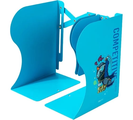 Подставка-ограничитель для книг DELI 78632BLUE 220x114x480 мм, синий 1643359 1