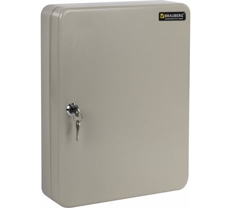 Шкафчик на 140 ключей BRAUBERG 370х280х80 мм, с замком, +140 брелоков, серый, 290340