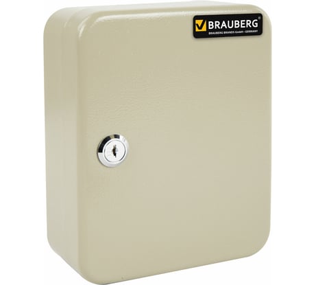 Шкафчик на 20 ключей BRAUBERG 200х160х80 мм, с замком, +20 брелоков, серый 290337