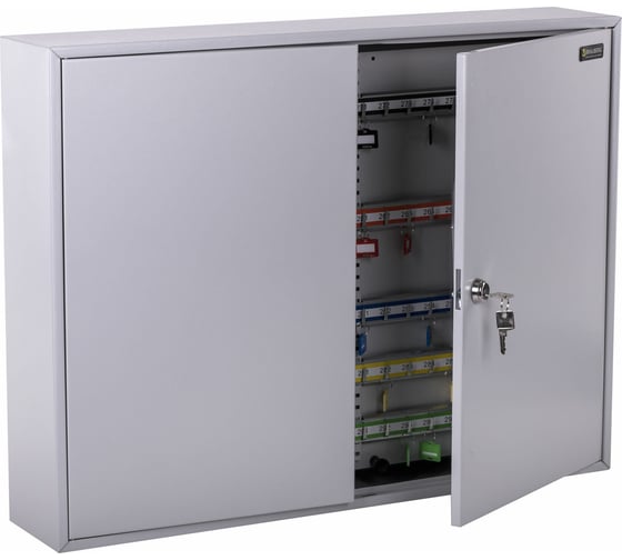 Шкафчик на 300 ключей BRAUBERG 730х550х140 мм, с замком, +300 брелоков, серый, 290341