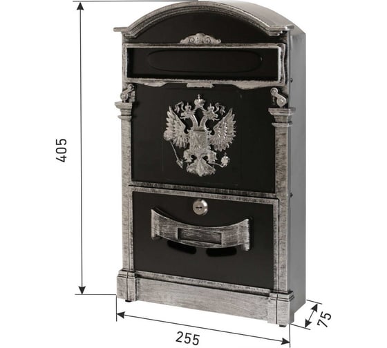 Ящик почтовый Аллюр №4011В Герб старое серебро 16355