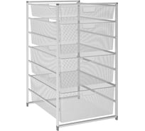 Cтеллаж семиуровневый Larvij с мелкосеточными корзинами белый 08WH(N)